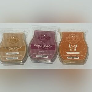 Lot Of 3 Scentsy Wax Melts Used Packs Buckleberry, Cider Mill ,Rum Raisin Cookie